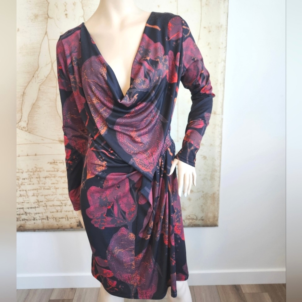 Elegant Floral Draped Dress